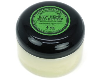 4 oz - HEMP SEED BUTTER - Fresh Organic Cold Pressed 100% Pure Natural