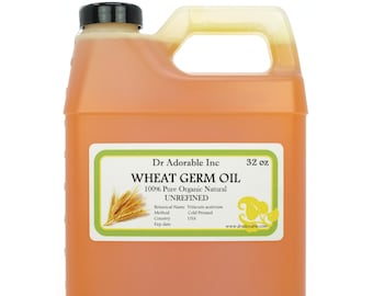 32 oz - Aceite de germen de trigo SIN REFINAR - Virgen Natural Puro Orgánico
