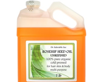 7 lb - Rosehip Oil UNREFINED - 100% Pure & Organic Cold Pressed