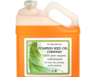 7 lb - Pure UNREFINED Pumpkin Seed Oil - Organic Cold Pressed