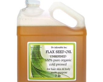 7 lb - Flax Seed Oil - 100% Pure Organic Cold Pressed UNREFINED