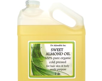 7 lb - Sweet Almond Oil - Pure Organic Cold Pressed Gallon