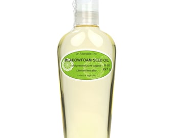 Può includere: Una bottiglia di vetro trasparente di Olio di Semi di Meadowfoam, 8 oz (227 g), spremuto a freddo puro biologico, Limnanthes alba, Paese di origine USA. Dr Adorable Inc.