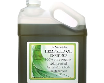 7 lb - Hemp Seed Oil UNREFINED - Pure Organic Cold Pressed Gallon