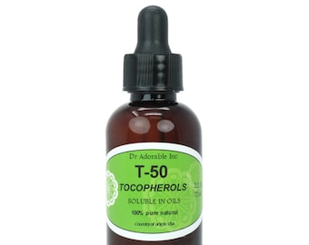 2 oz - with Glass Dropper - Tocopherols Natural T-50 Vitamin E SOLUBLE in OIL Anti Aging