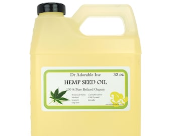 32 oz - Aceite de semilla de cáñamo REFINADO - 100% puro, orgánico, prensado en frío, fresco y natural