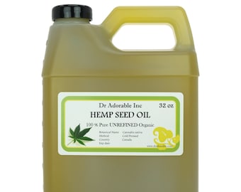 32 oz - Hemp Seed Oil UNREFINED - 100% Pure Organic Cold Pressed