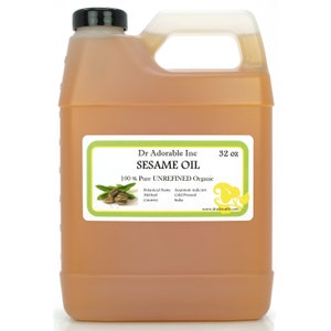 32 oz Sesame Seed Oil UNREFINED Pure & Organic Cold Pressed image 1
