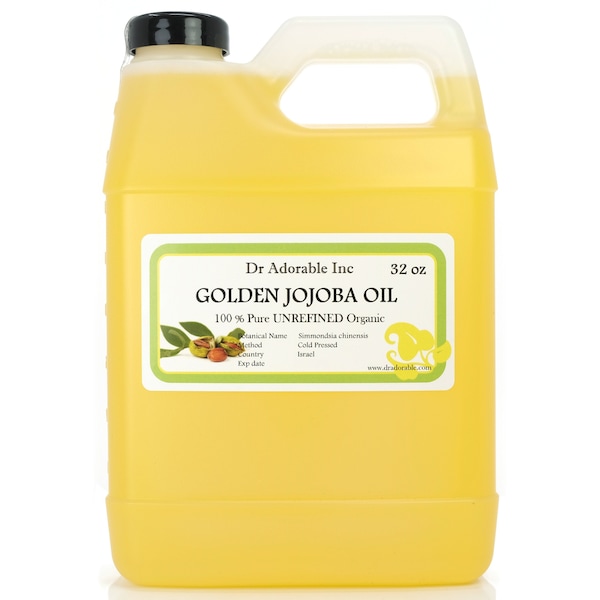 32 oz - Pure Golden Jojoba Oil UNREFINED - Organic Cold Pressed Virgin