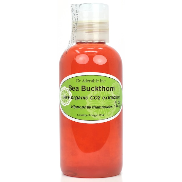 4 oz - Pure Premium Sea Buckthorn Oil - Organic used in Lotions Anti-Aging Cream Make-up  Shower Bath Shampoos Face Mask Skin Care
