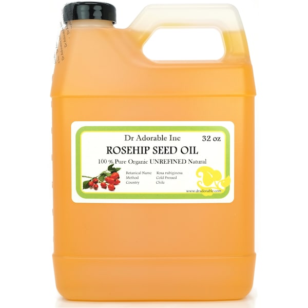 32 oz - Rosehip Oil UNREFINED - 100% Pure & Organic Cold Pressed Extra Virgin