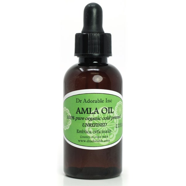 2 Oz UNREFINED Amla Oil 100% Pure Indian Gooseberry Cold Pressed Skin Hair Nails Massage oil