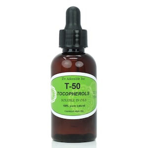 2 oz - with Glass Dropper - Tocopherols Natural T-50 Vitamin E SOLUBLE in OIL Anti Aging