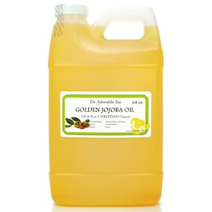 64 oz - Pure Golden Jojoba Oil UNREFINED - Organic Virgin Cold Pressed Natural