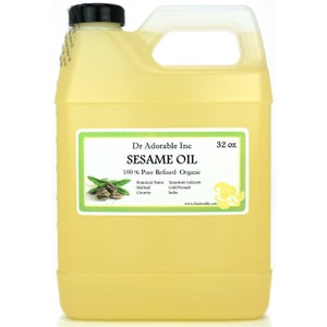 32 oz - Sesame Seed Oil REFINED - Pure & Organic Cold Pressed