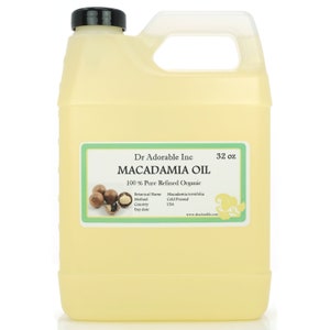 32 oz -  Macadamia  Nut  Oil - Organic Cold Pressed 100% Pure