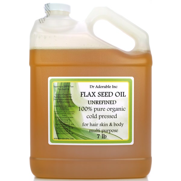 7 lb - Flax Seed Oil - 100% Pure Organic Cold Pressed UNREFINED