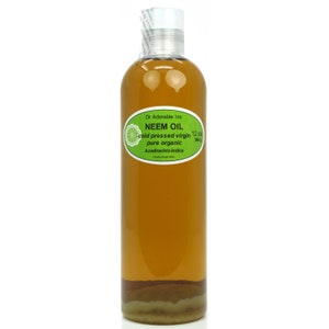 12 oz - NEEM OIL UNREFINED - 100% Pure Cold Pressed Organic Natural