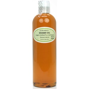 12 oz - Sesame Seed Oil UNREFINED - Pure & Organic Cold Pressed
