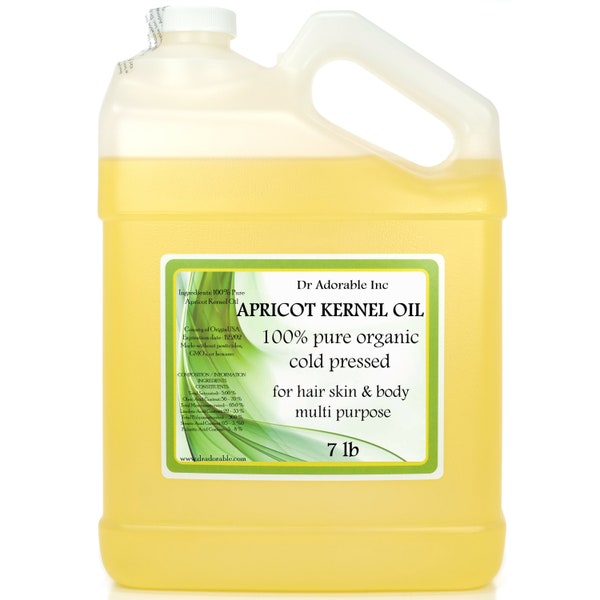 7 lb - Apricot Kernel Oil - 100% Pure Organic Cold Pressed