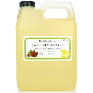 32 oz - Sweet Almond Oil - Pure Organic Cold Pressed