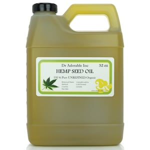 32 oz Hemp Seed Oil UNREFINED 100% Pure Organic Cold Pressed image 1