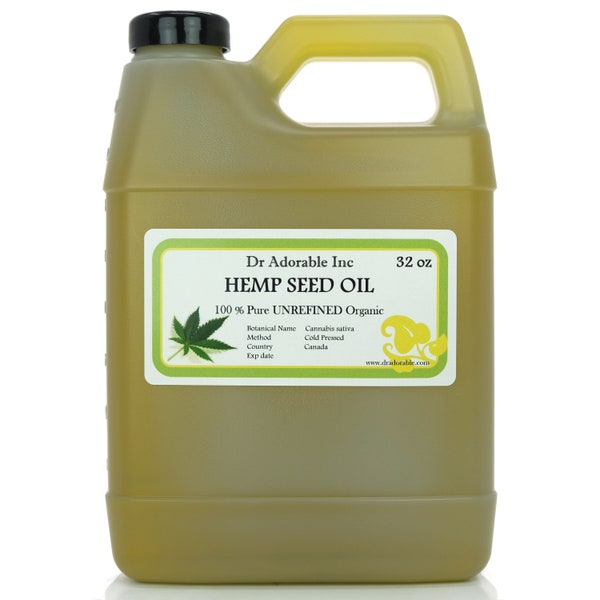 32 oz - Hemp Seed Oil UNREFINED - 100% Pure Organic Cold Pressed