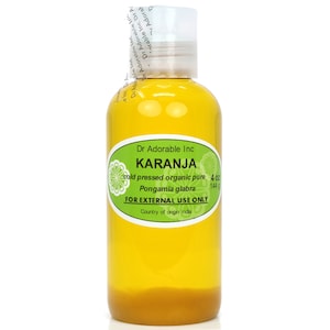 4 oz - Karanja Seed Oil - Cold Pressed UNREFINED Pure Natural Fresh