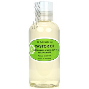 4 oz - Organic Castor Oil - Cold Pressed HEXANE FREE 100% Pure