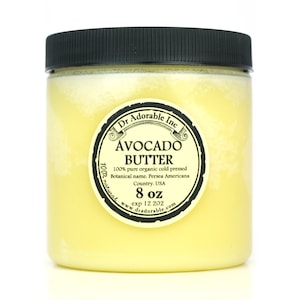 8 oz - Avocado Butter - Organic 100% Pure OCold Pressed