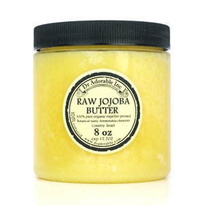 8 oz - Premium Jojoba Butter - Fresh Organic Cold  Pressed 100% Pure Natural