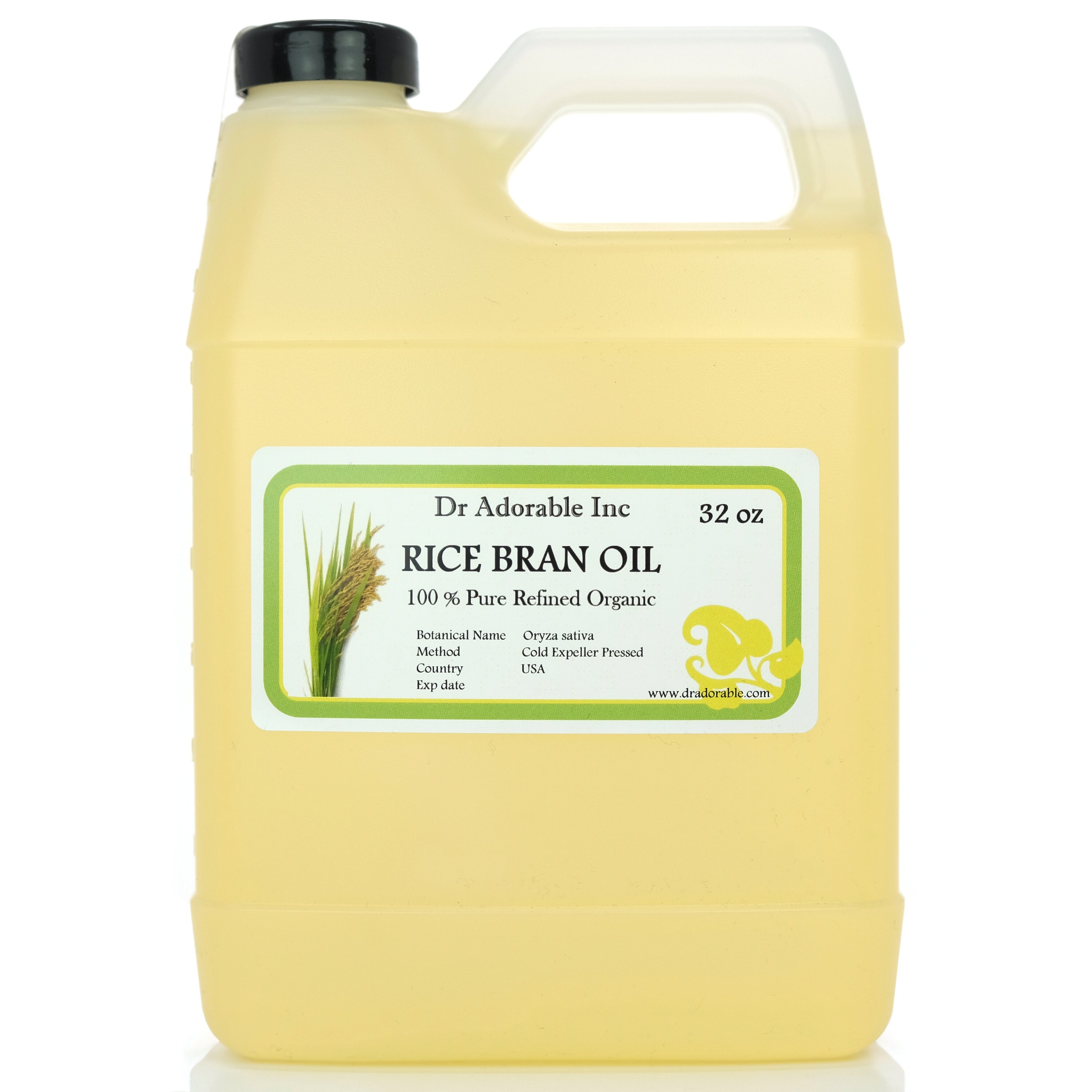 32 oz - Aceite de salvado de arroz puro - Prensado en frío orgánico