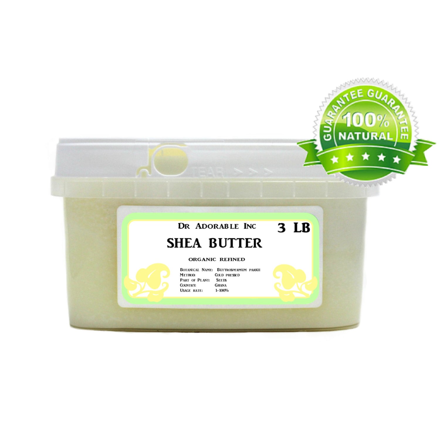 Unrefined Shea Butter Raw Shea Butter, Bulk Shea Butter, African Shea Butter,  USDA Certified 16,32 Oz 