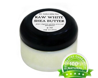 4 oz - Raw Unrefined WHITE Shea Butter From Ghana - 100% Pure Natural Organic