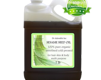 7 lb - Sesame Seed Oil UNREFINED - Pure & Organic Cold Pressed
