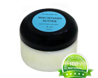 4 oz - MANTECA DE MACADAMIA refinada 100% Pura Natural Orgánica para la piel y el cabello