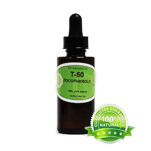 2 oz - with Glass Dropper - Tocopherols Natural T-50 Vitamin E SOLUBLE in WATER Anti Aging