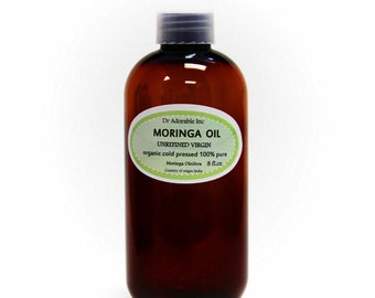8 oz - UNREFINED Moringa Oleifera Oil - 100% Pure & Organic Cold Pressed