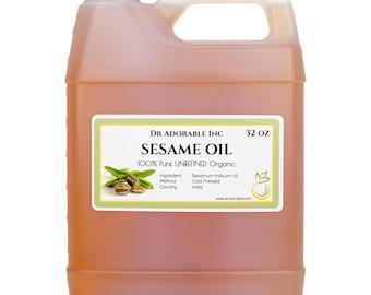 32 oz - Sesame Seed Oil UNREFINED - Pure & Organic Cold Pressed