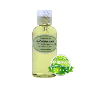 4 oz - UNREFINED Macadamia Nut Oil - Organic Cold Pressed 100% Pure Moisturizers Skin Care