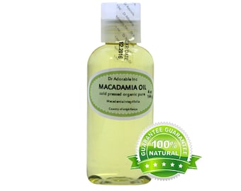 4 oz - UNREFINED Macadamia Nut Oil - Organic Cold Pressed 100% Pure Moisturizers Skin Care