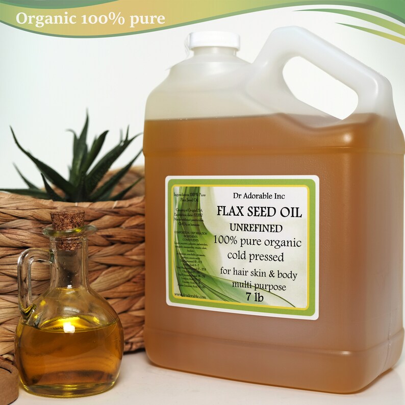 7 lb - Flax Seed Oil - 100% Pure Organic Cold Pressed UNREFINED image 2