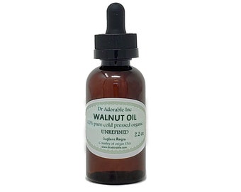 2 oz - Premium Walnut Oil UNREFINED - Organic Cold Pressed Fresh Pure Skin Hair Nails Care