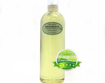 16 oz - UNREFINED Macadamia Nut Oil - Organic Cold Pressed 100% Pure Moisturizers Skin Care