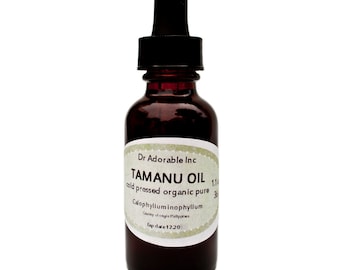 Tamanu Oil 100% Pure & Organic Cold Pressed 1.1 oz with glass dropper