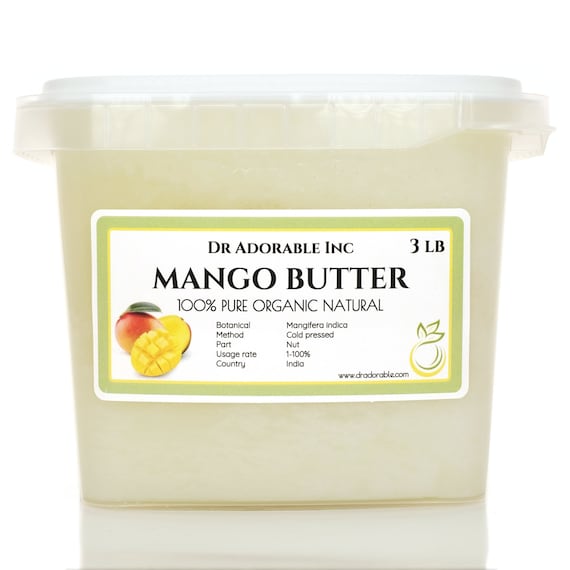 3 lb -  Raw Pure Organic Mango Butter Cold Pressed