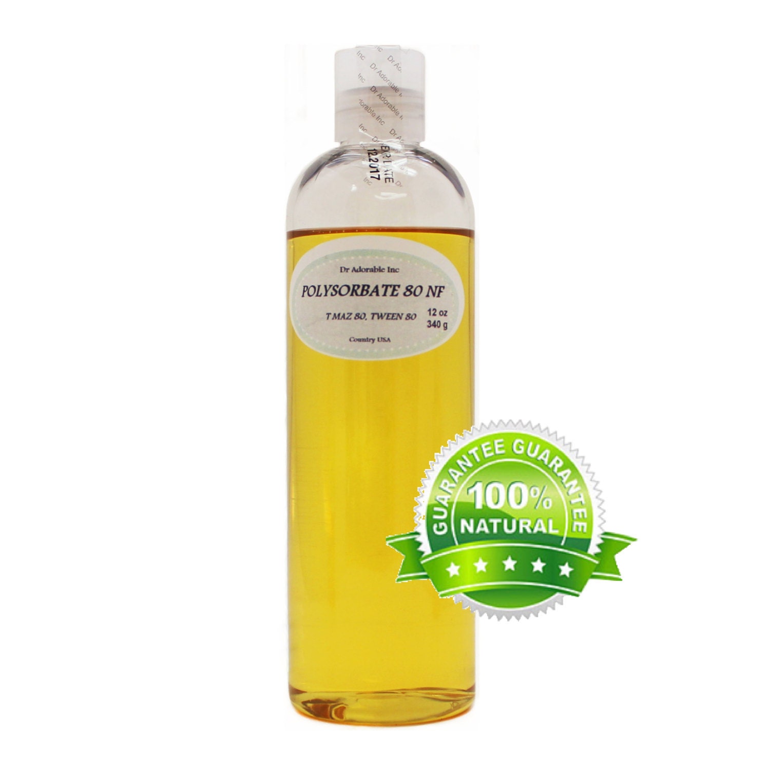 Pure or Nothing Polysorbate 80 16 oz, Tween80, T-MAZ 80, 100% Pure  Surfactant & Emulsifier, Combines oil with water