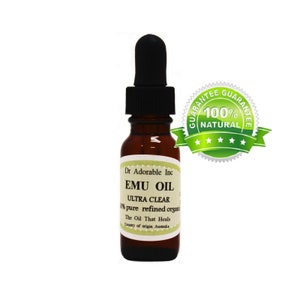 0.6 oz - Emu CLEAR Oil - 100% Pure Organic Fresh From Australia