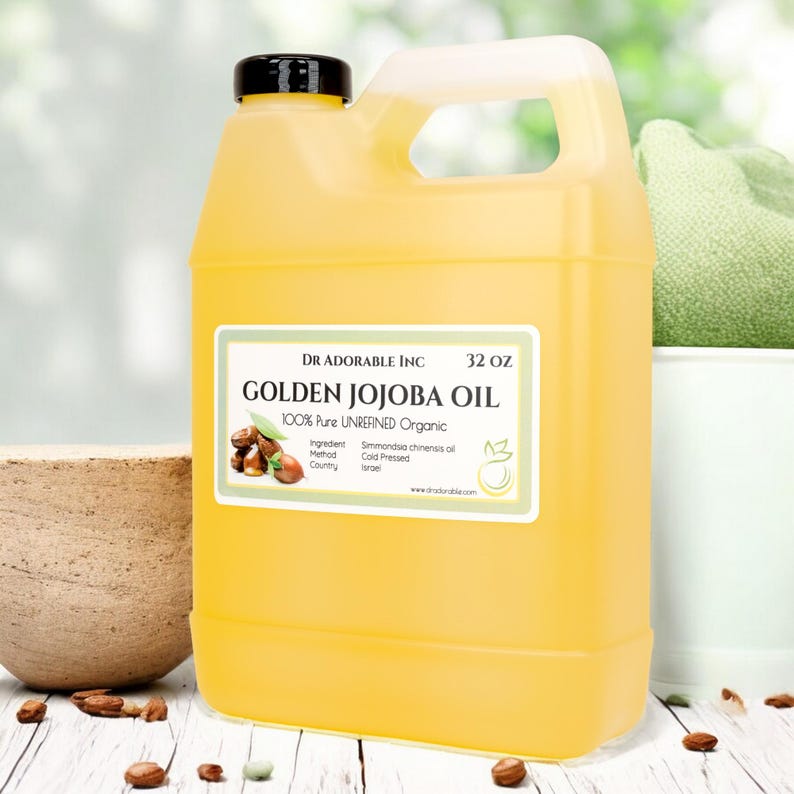 32 oz - Pure Golden Jojoba Oil UNREFINED - Organic Cold Pressed Virgin image 2