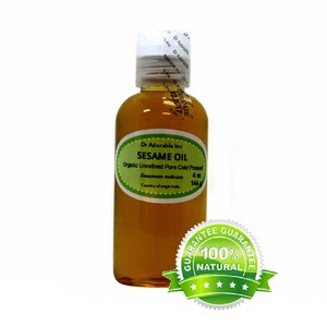 4 oz - Sesame Seed Oil UNREFINED - Pure & Organic Cold Pressed